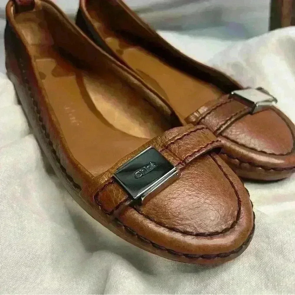 CHLOE Authentic Vintage Brown Paddington Leather Ballet Flats Size 36/6 US - Picture 2 of 8